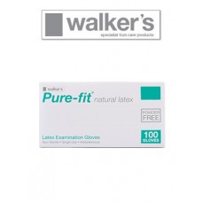 Gloves Walkers Pure-Fit Latex Powder Free 100/Bx
